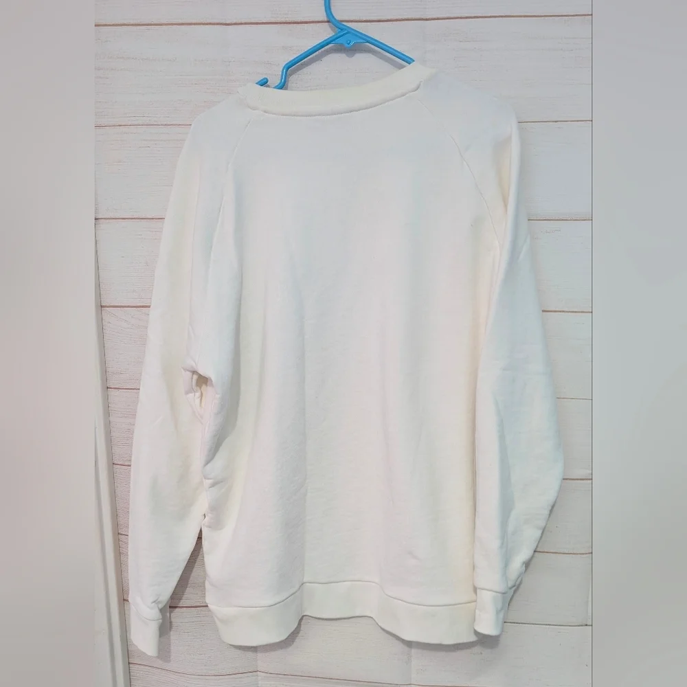 Adidas Off  White and Black Logo Sweatshirt Size XL - Picture 2 of 8